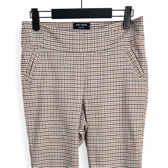 Suzy Shier Pants - 🧵SUZY SHIER Light Academia Preppy Gingham Pull On Trousers Old Money Style Sz L